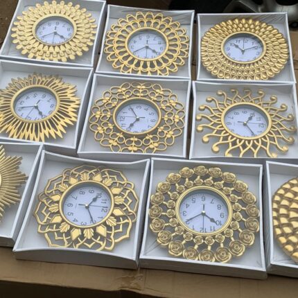 Deco golden wall clock